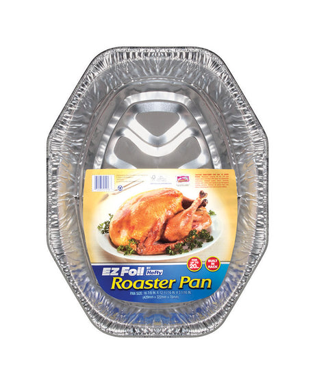 Hefty EZ Foil Aluminum Roaster Pan 20 lb Silver, Pack of 12