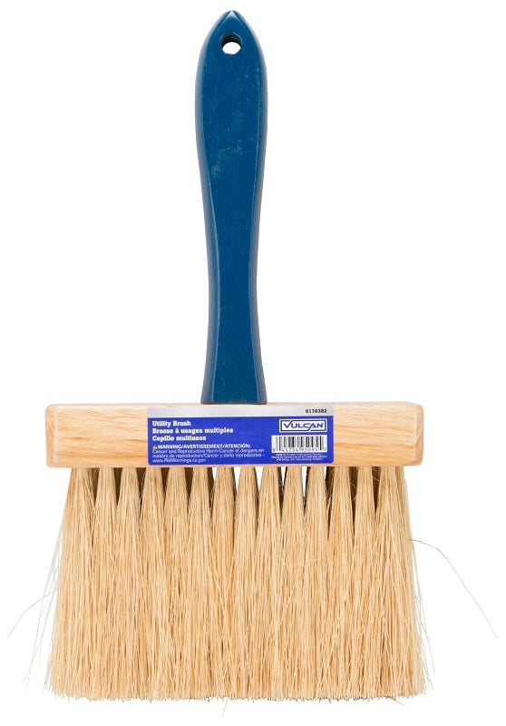 Vulcan C01426 Concrete Brush, 8.25 in W Brush, Tampico Bristle, Beige Bristle, Wood Handle