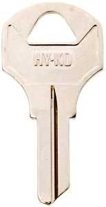 Hy-Ko 11010CO68 Key Blank, Brass, Nickel, For: Corbin Russwin Cabinet, House Locks and Padlocks, CO68 Key Number, Pack of 10