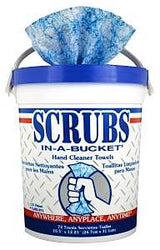 Scrubs 42272 Hand Cleaning Towel, 12 in L, Blue/White