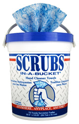 Scrubs 42272 Hand Cleaning Towel, 12 in L, Blue/White