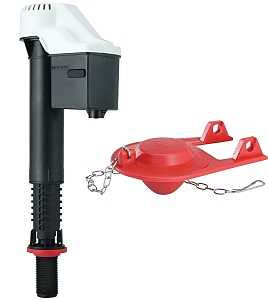 Korky QuietFILL Series 818BP Fill Valve and Premium Flapper Kit, Plastic Body, Black/White, Anti-Siphon: Yes
