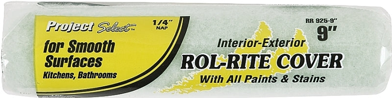 Linzer RR 925 Paint Roller Cover, 1/4 in Thick Nap, 9 in L, Knit Fabric Cover