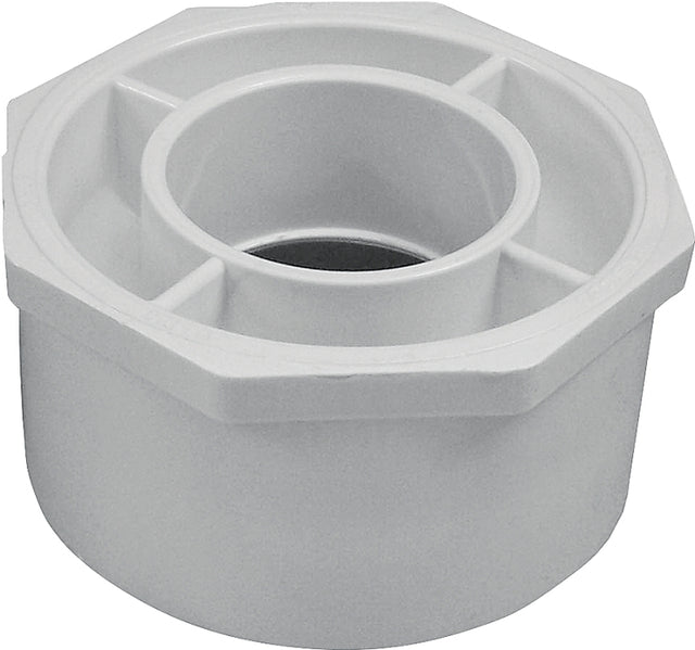 IPEX 035677 Reducer Bushing, 4 x 2 in, Spigot x Socket, PVC, White, SCH 40 Schedule, 220, 280 psi Pressure