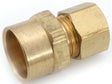 Anderson Metals 750086-0610 Tube Adapter, 3/8 x 5/8 in, Sweat x Compression, Brass, Pack of 5