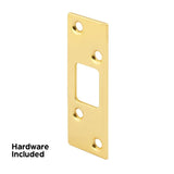 Defender Security E2235 Deadbolt Strike, 3-5/8 in L, 1-1/4 in W, Steel, Brass