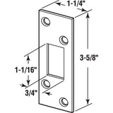 Defender Security E2235 Deadbolt Strike, 3-5/8 in L, 1-1/4 in W, Steel, Brass