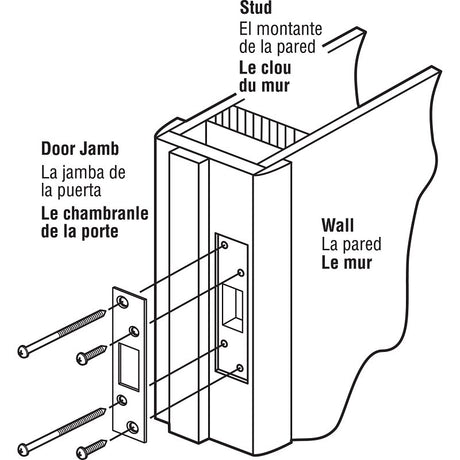 Defender Security E2235 Deadbolt Strike, 3-5/8 in L, 1-1/4 in W, Steel, Brass