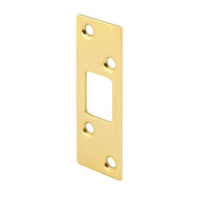 Defender Security E2235 Deadbolt Strike, 3-5/8 in L, 1-1/4 in W, Steel, Brass