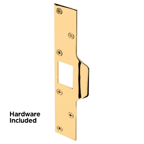 Defender Security U 9426 Maximum Security Latch Strike, 7-7/8 in L, 1-1/4 in W, Steel, Brass