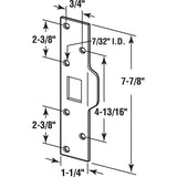 Defender Security U 9426 Maximum Security Latch Strike, 7-7/8 in L, 1-1/4 in W, Steel, Brass