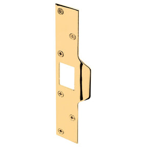 Defender Security U 9426 Maximum Security Latch Strike, 7-7/8 in L, 1-1/4 in W, Steel, Brass