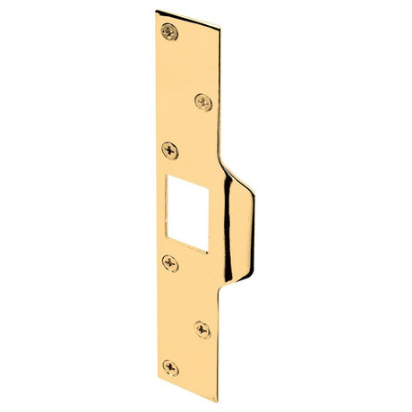 Defender Security U 9426 Maximum Security Latch Strike, 7-7/8 in L, 1-1/4 in W, Steel, Brass