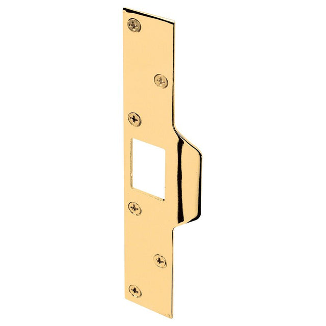 Defender Security U 9426 Maximum Security Latch Strike, 7-7/8 in L, 1-1/4 in W, Steel, Brass