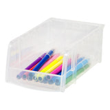 IRIS Clear Storage Bin 3 in. H X 4.5 in. W X 7.5 in. D Stackable, Pack of 12