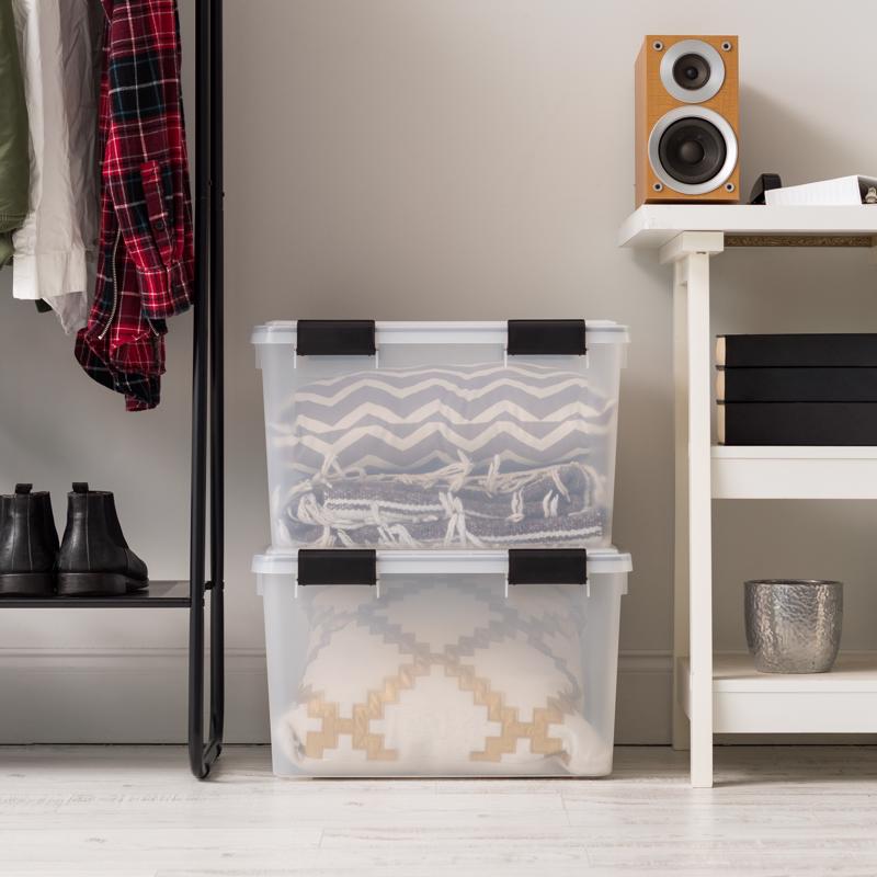 IRIS Weatherpro 46 qt Clear Storage Box 11.75 in. H X 15.75 in. W X 19.7 in. D Stackable, Pack of 6