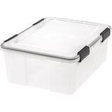IRIS WEATHERPRO 30 qt Clear Storage Box 7.75 in. H X 15.75 in. W X 19.7 in. D Stackable, Pack of 6