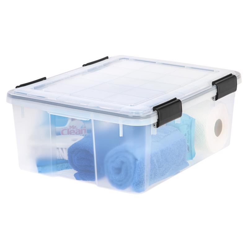 IRIS WEATHERPRO 30 qt Clear Storage Box 7.75 in. H X 15.75 in. W X 19.7 in. D Stackable, Pack of 6