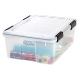 IRIS WEATHERPRO 30 qt Clear Storage Box 7.75 in. H X 15.75 in. W X 19.7 in. D Stackable, Pack of 6