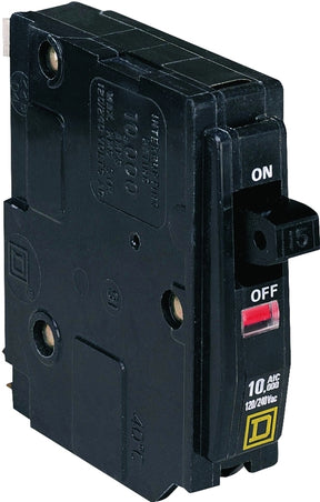 Square D QO QO150CP Circuit Breaker, Mini, 50 A, 1 -Pole, 120/240 VAC, 48 VDC, Fixed Trip, Plug Mounting