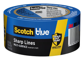 ScotchBlue PROSharp Series 2093+-48EC Painter's Tape, 60 yd L, 1.88 in W, Crepe Paper Backing, Blue