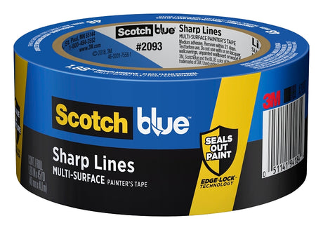 ScotchBlue PROSharp Series 2093+-48EC Painter's Tape, 60 yd L, 1.88 in W, Crepe Paper Backing, Blue