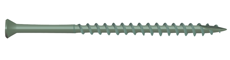 Camo 0346104 Deck Screw, #7 Thread, 1-5/8 in L, Trim Head, Star Drive, Type 17 Slash Point, Carbon Steel, ProTech-Coated, 350/PK