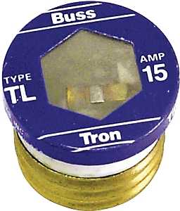 Bussmann BP/TL-15 Plug Fuse, 15 A, 125 V, 10 kA Interrupt, Time Delay Fuse, Plastic Body