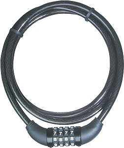 Master Lock 8119DPF Flexible Cable Lock, Non-Keyed Key, Steel Shackle, Steel Body