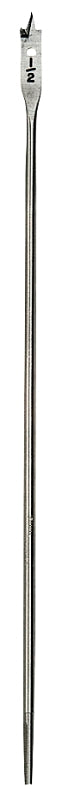 Irwin 88708 Spade Drill Bit, 1/2 in Dia, 16 in OAL, Flat Flute, 1/4 in Dia Shank, Hex Shank