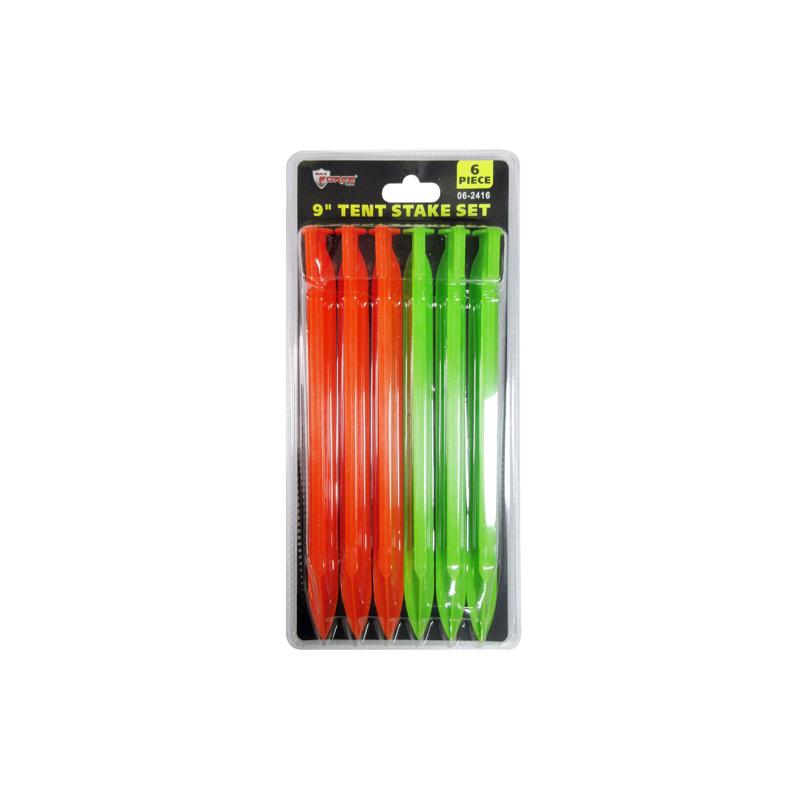 Max Force Outdoors and Camping Tent Stake Set Plastic 6 pk, Pack of 12