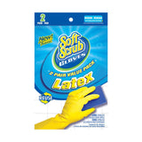 Soft Scrub Latex Cleaning Gloves M Yellow 2 pair, Pack of 6