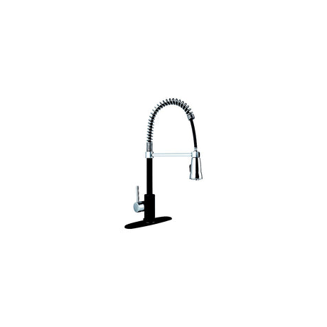 Dura Faucet DFNMK504MBSN Coil Spring Pull-Down Kitchen Faucet, Matte Black - Satin Nickel