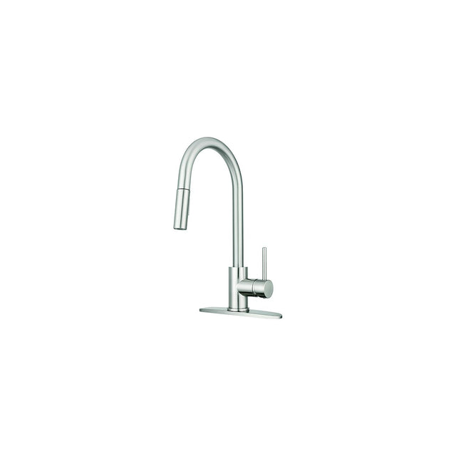 Dura Faucet DFNMK540SN Streamline Pull-Down Touch On/Off Kitchen Faucet, Satin Nickel