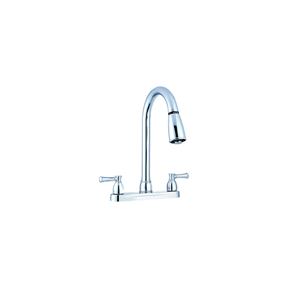 Dura Faucet DFPK350LCP Non-Metallic Dual Lever Pull-Down Kitchen Faucet, Chrome Polished
