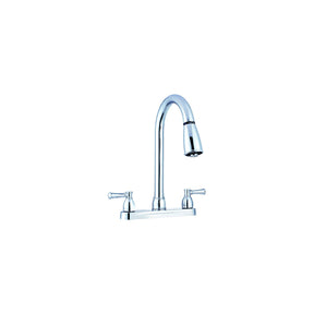 Dura Faucet DFPK350LCP Non-Metallic Dual Lever Pull-Down Kitchen Faucet, Chrome Polished