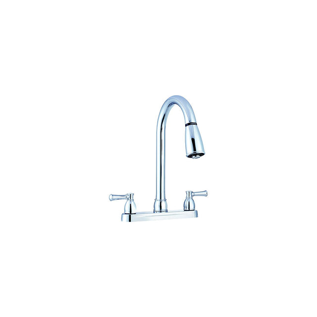 Dura Faucet DFPK350LCP Non-Metallic Dual Lever Pull-Down Kitchen Faucet, Chrome Polished