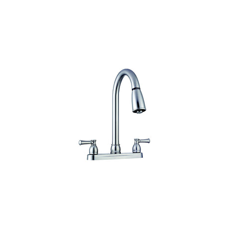 Dura Faucet DFPK350LSN Non-Metallic Dual Lever Pull-Down Kitchen Faucet, Satin Nickel