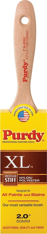 Purdy 380320 Trim Brush, Natural Hardwood Handle, 2 in W, Nylon/Polyester Bristle, Beaver Tail Handle