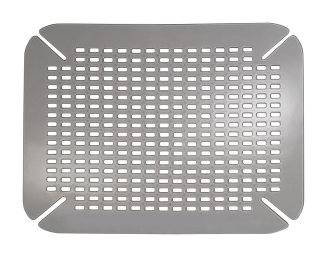 iDesign Black PVC Sink Mat, Pack of 6