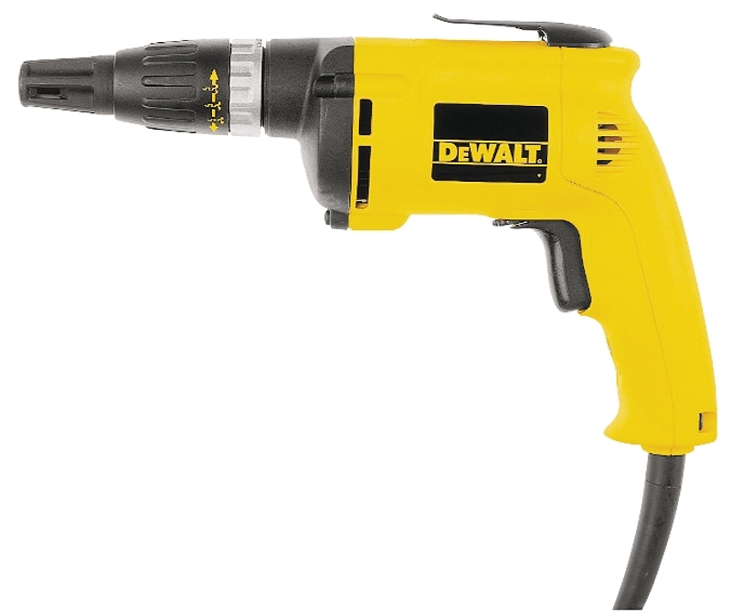 DEWALT DW255 Drywall Screwgun, 6 A, 1/4 in Chuck, 5300 rpm Speed, 8 ft L Cord