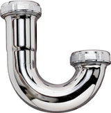 Plumb Pak PP152CP J-Bend without Cleanout, 1-1/2 in, Slip-Joint, Brass, Chrome-Plated
