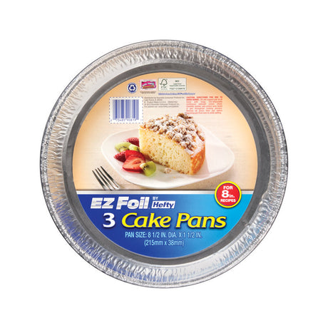 Hefty EZ Foil 8-1/2 in. W X 8-1/2 in. L Cake Pan 3 pc, Pack of 12