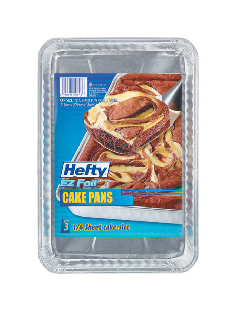 Hefty EZ Foil 8-1/4 in. W X 12-1/4 in. L Cake Pan 3 pc, Pack of 12