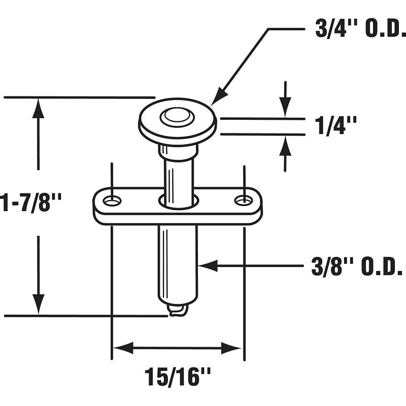 Prime-Line N 6611 Roller Guide, Steel