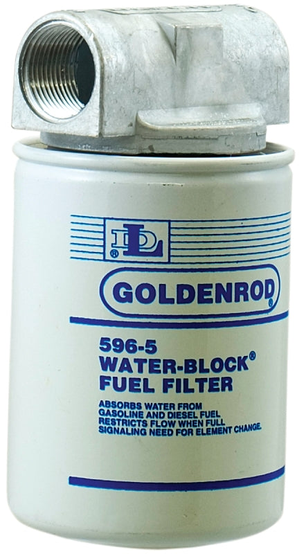 DL Goldenrod Water Block 596 Fuel Filter, 50 psi Pressure, 1 in Connection, NPT, 25 gpm