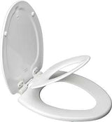 Bemis 183SLOWA Toilet Seat, 18-1/2 in L, Elongated, Molded Wood, White, Twist Hinge