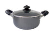 Bene Casa Aluminum Dutch Oven with Glass Lid 3.06 qt Black