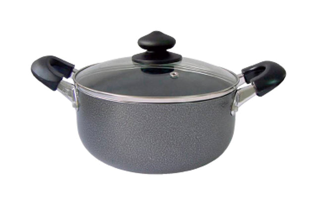 Bene Casa Aluminum Dutch Oven with Glass Lid 3.06 qt Black