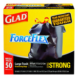 Glad ForceFlex 30 gal No Scent Trash Bags Drawstring 50 pk, Pack of 3